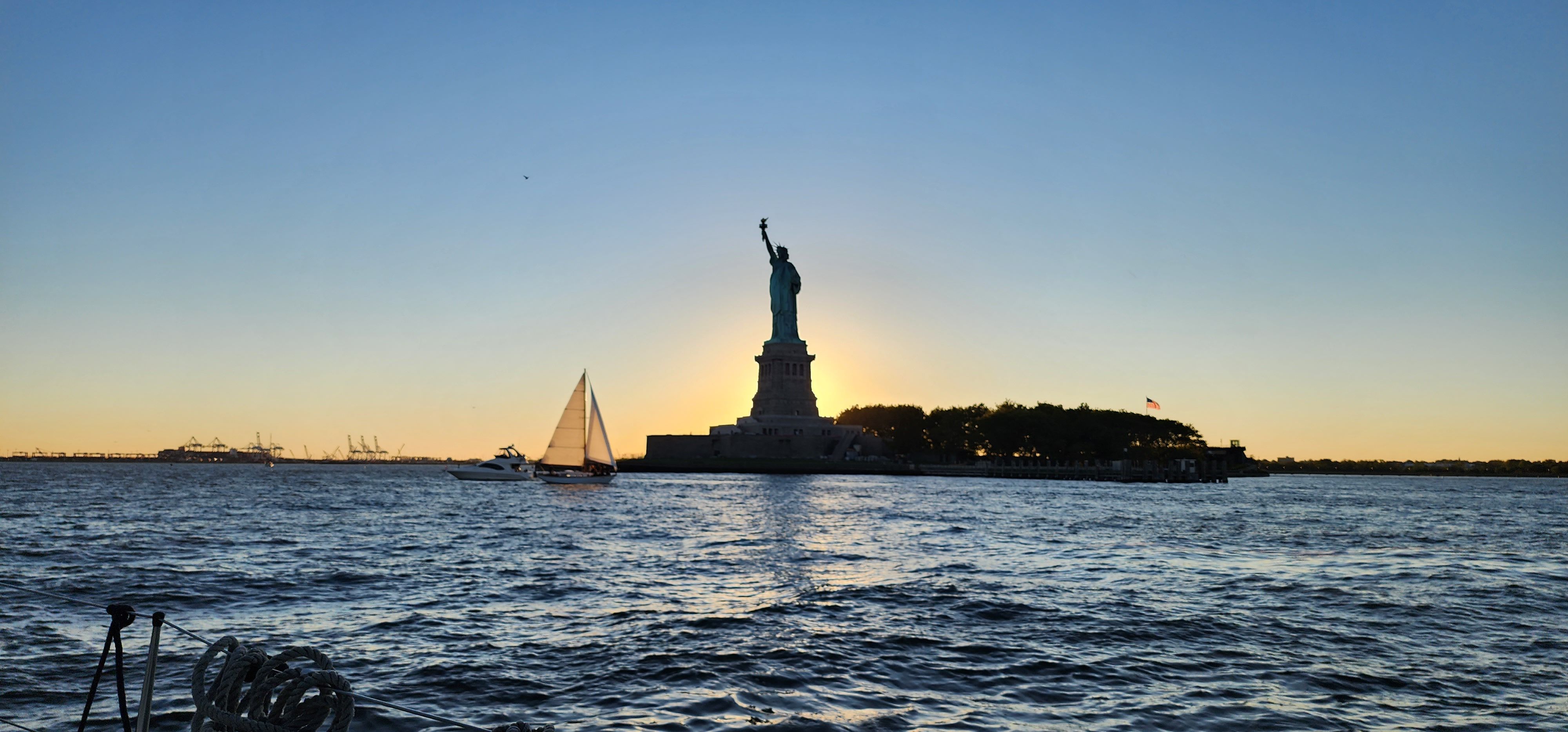 Statue of Liberty at sunset